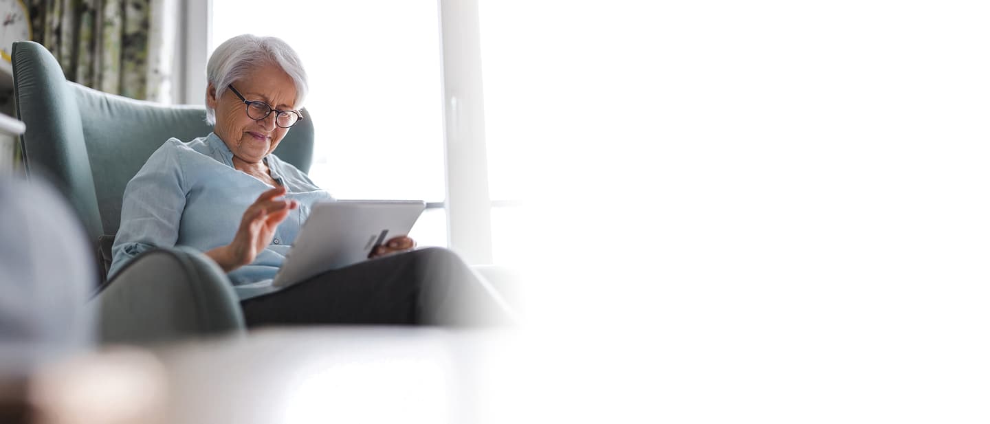 mature woman using laptop